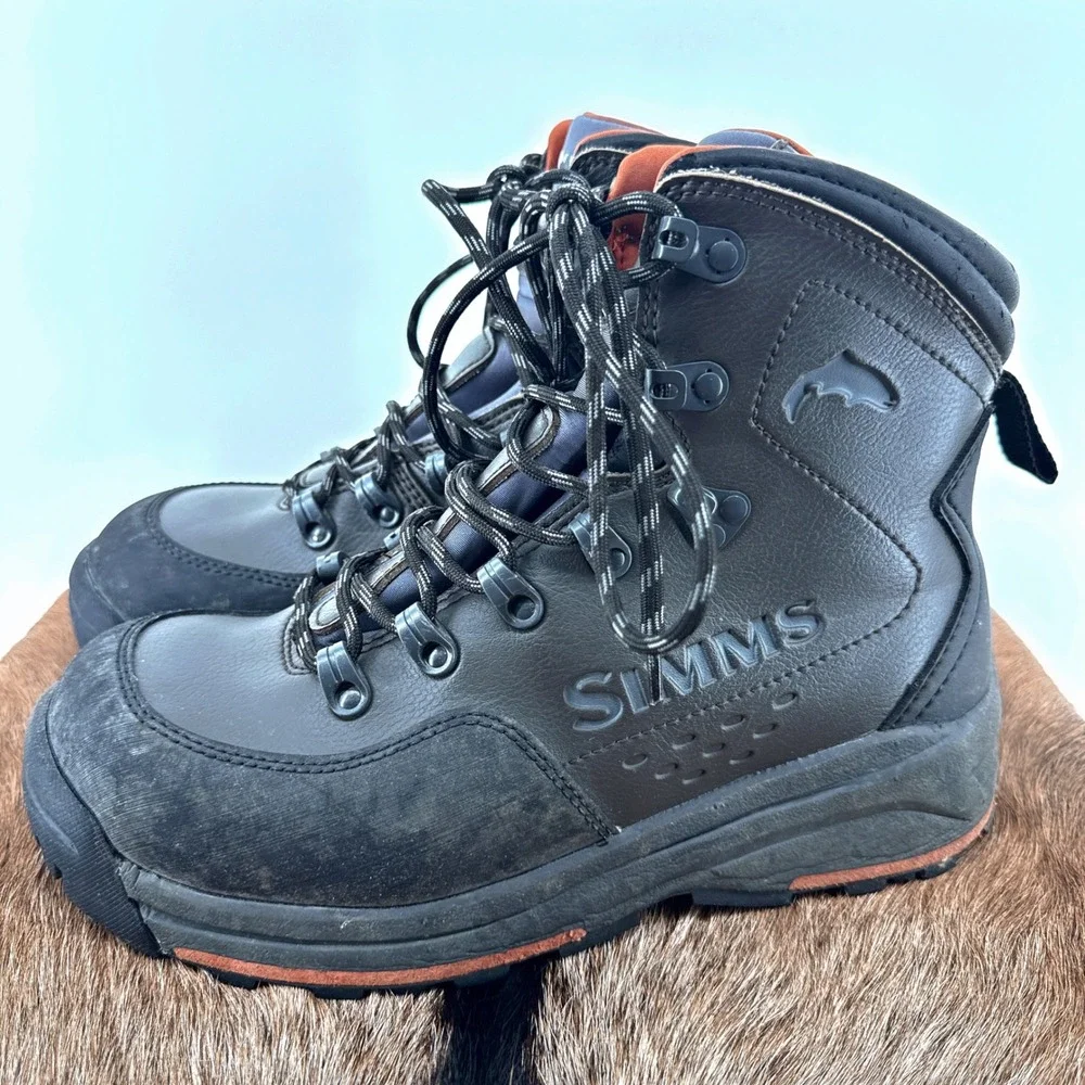 Simms Mens 8 Freestone Z Stockingfoot Wading Fly Fishing Boots Smoke Outdoors - Picture 2 of 9
